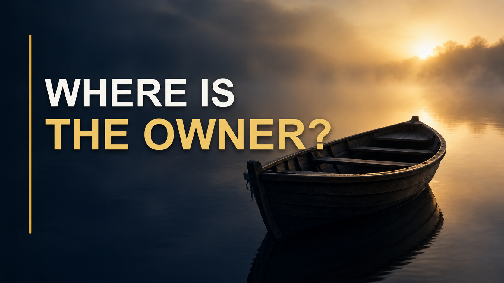 Learning Psychiatry thumbnail reading ‘Where is the owner?’, beside an empty boat on dark water.